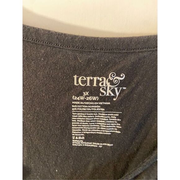 Terra Sky 3x black top shirt 24-26w rn#52469 - Picture 2 of 6